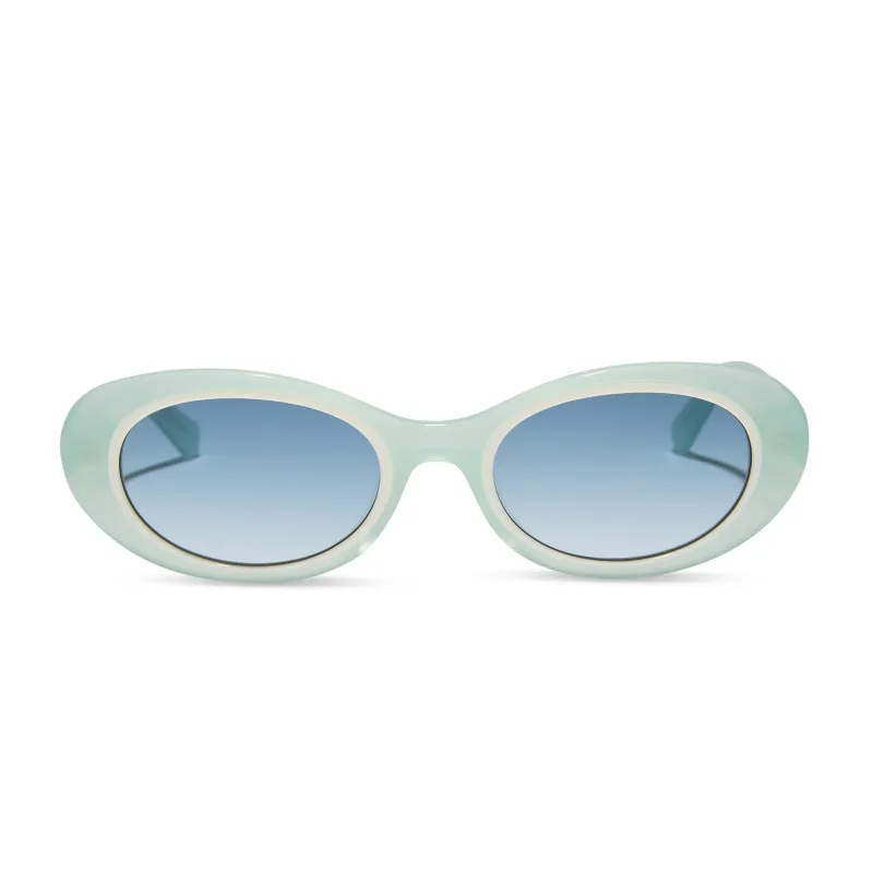 SABRINA - PASTEL SAGE + BLUE GRADIENT SUNGLASSES made by Diff Eyewear