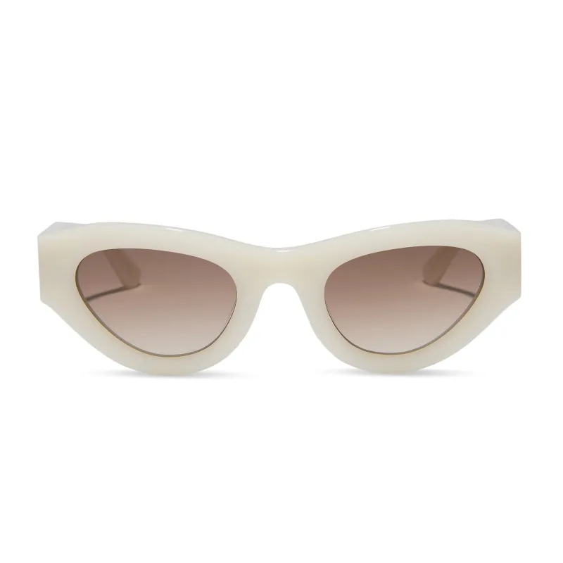 LUCY - MERINGUE + BROWN GRADIENT SUNGLASSES made by Diff Eyewear