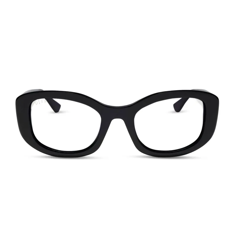 MIRANDA - BLACK + GLASSES made by Diff Eyewear