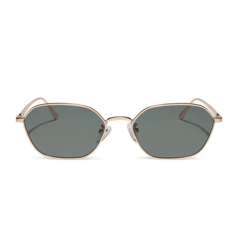 KENNEDY - BRUSHED GOLD + G15 SUNGLASSES made by Diff Eyewear