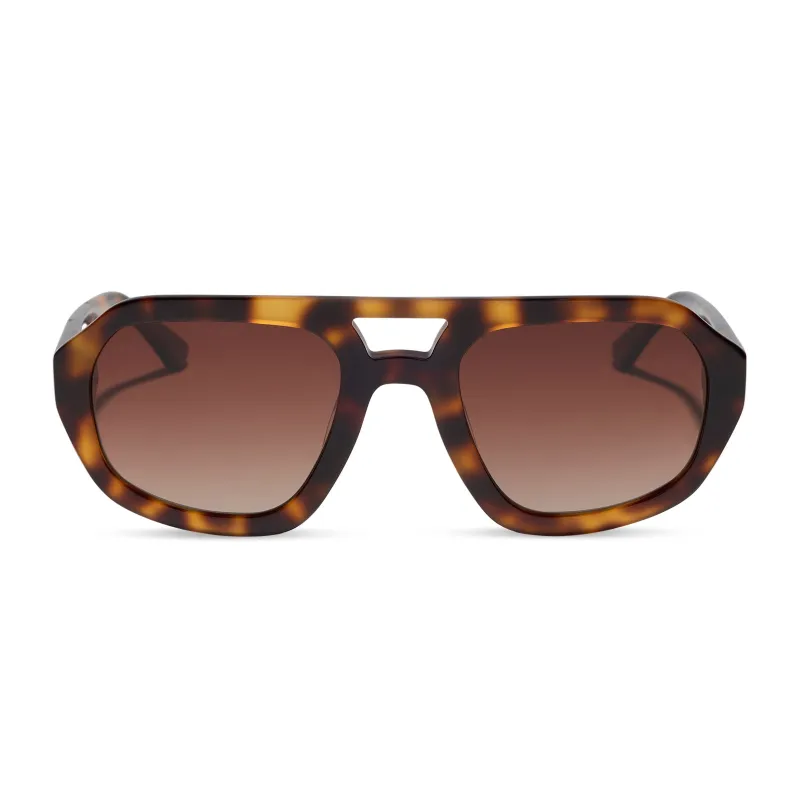 COLLINS - SPOTTED TORTOISE + BROWN GRADIENT + POLARIZED SUNGLASSES made by Diff Eyewear