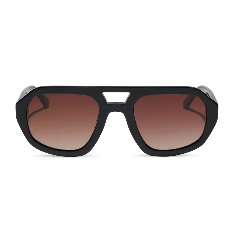 COLLINS - BLACK + BROWN GRADIENT + POLARIZED SUNGLASSES made by Diff Eyewear