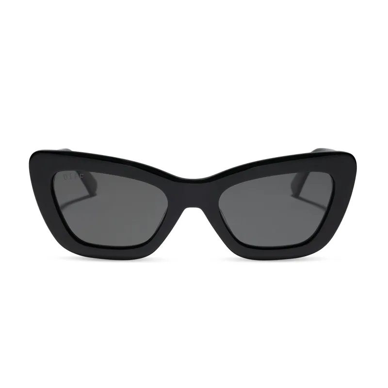 ADRIANA - BLACK + GREY + POLARIZED SUNGLASSES made by Diff Eyewear