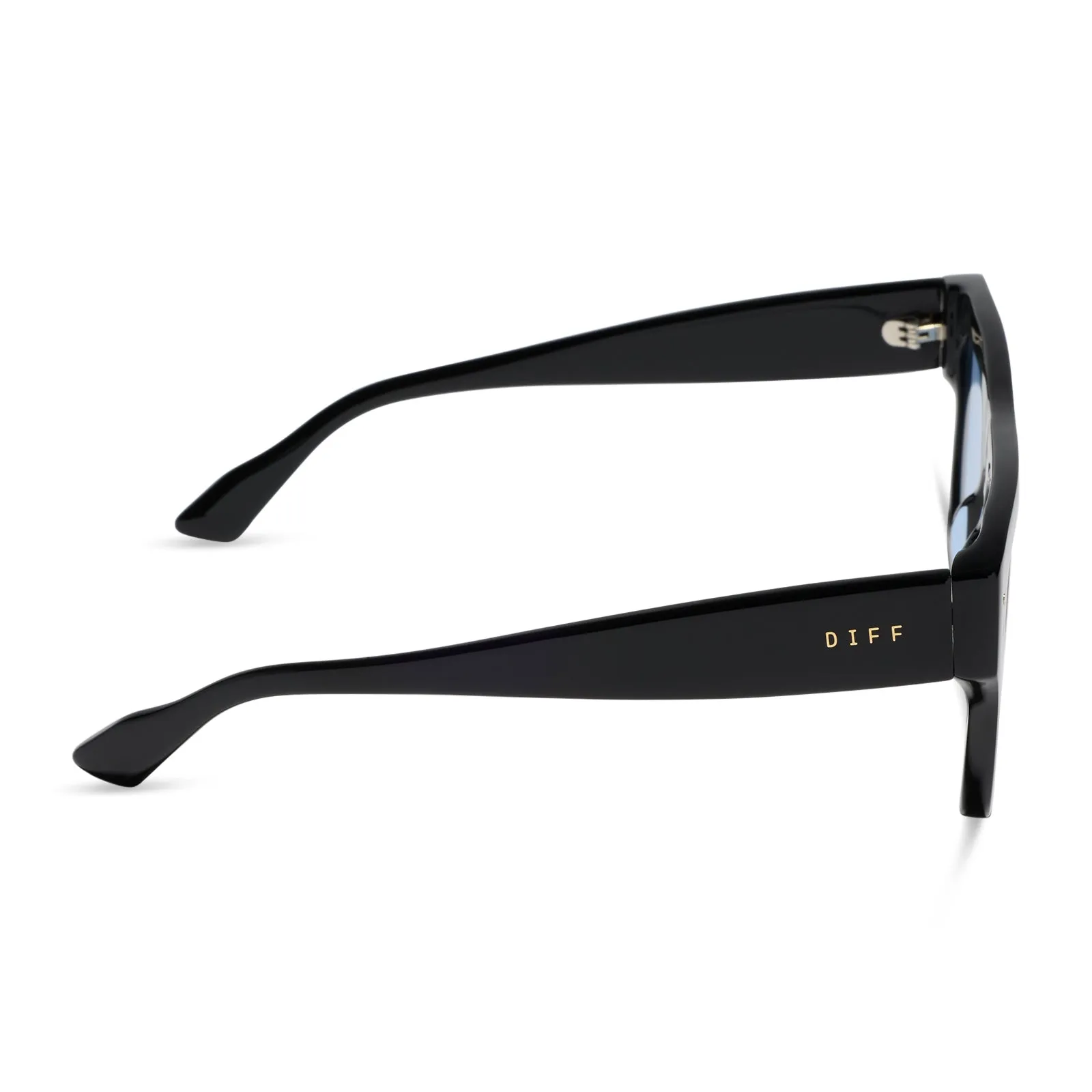 ROBERTS - BLACK + LIGHT BLUE TINT SUNGLASSES sold by Diff Eyewear product image thumbnail 3