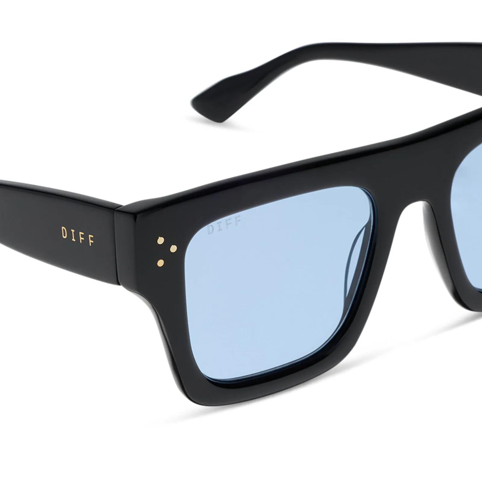 ROBERTS - BLACK + LIGHT BLUE TINT SUNGLASSES sold by Diff Eyewear product image thumbnail 4