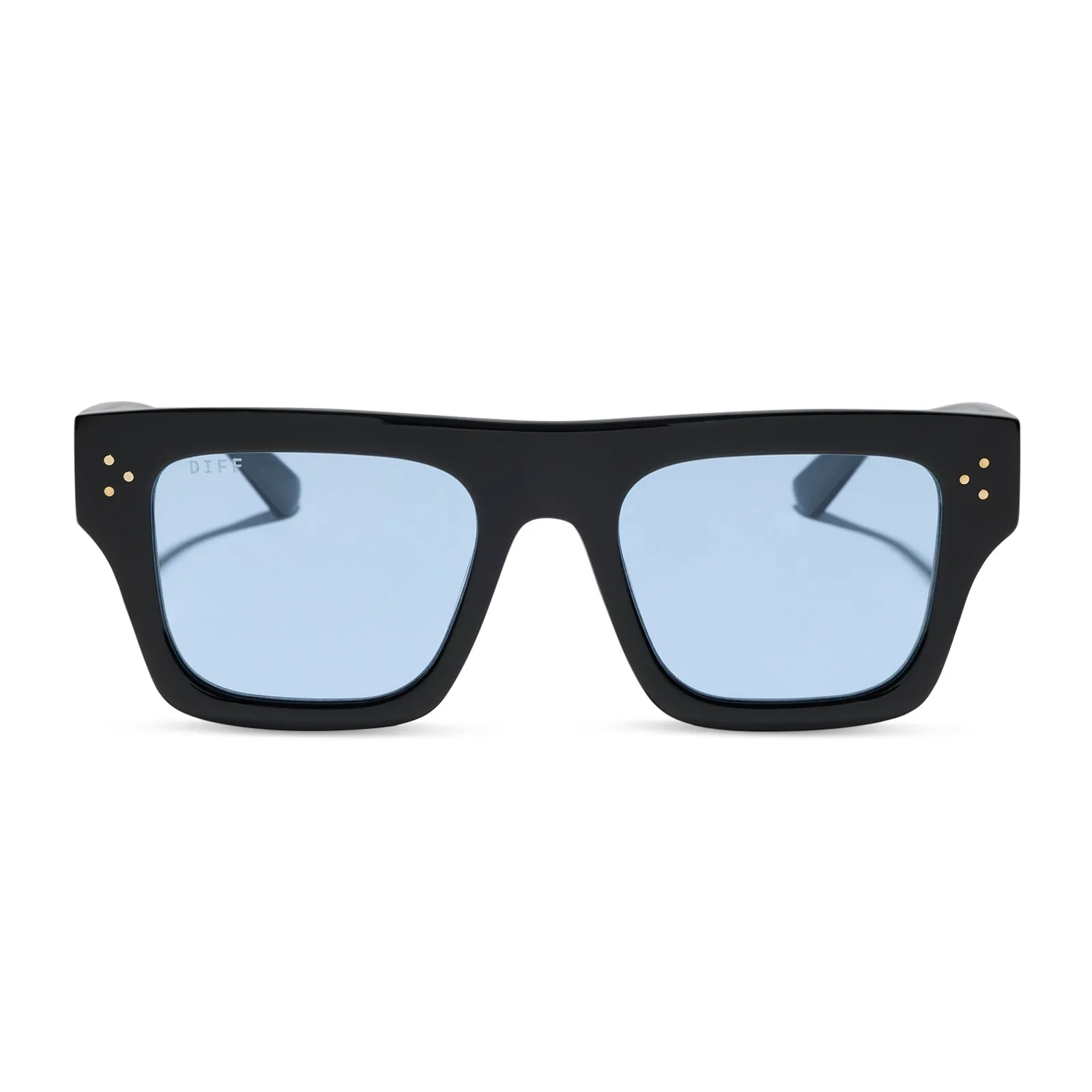 ROBERTS - BLACK + LIGHT BLUE TINT SUNGLASSES sold by Diff Eyewear