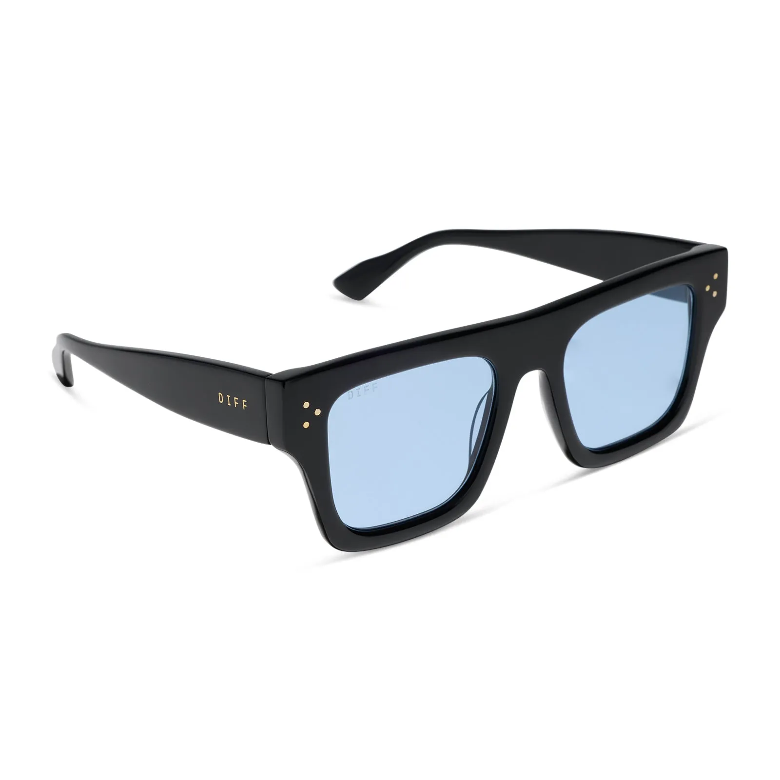 ROBERTS - BLACK + LIGHT BLUE TINT SUNGLASSES sold by Diff Eyewear product image thumbnail 2