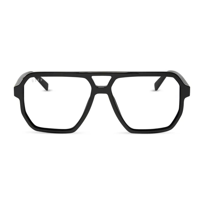 CAMERON - BLACK + GLASSES made by Diff Eyewear