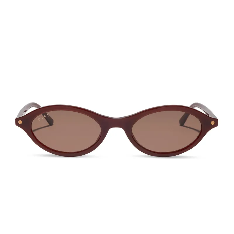 THE CITY - RICH BROWN CRYSTAL + BROWN + SUNGLASSES made by Diff Eyewear