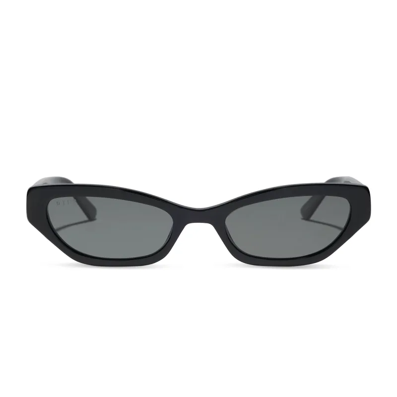 THE TRIBECA - BLACK + GREY + POLARIZED + SUNGLASSES made by Diff Eyewear