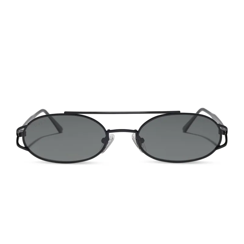 THE BROOKLYN - BLACK + GREY + POLARIZED + SUNGLASSES made by Diff Eyewear