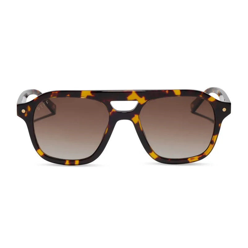 THE COAST - TORTOISE + BROWN GRADIENT + POLARIZED SUNGLASSES made by Diff Eyewear
