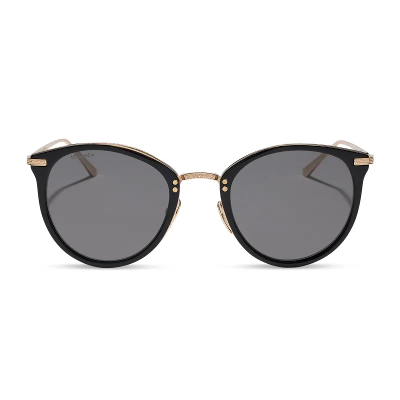 HANA - BLACK + GREY + POLARIZED + SUNGLASSES made by Diff Eyewear