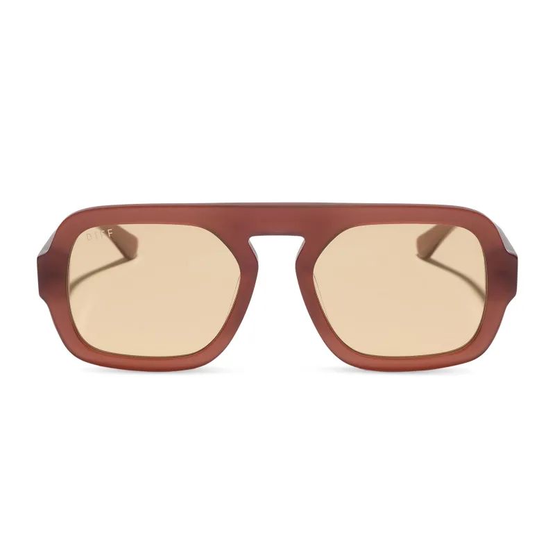 ALIX - TERRACOTTA + CHAMPAGNE TINT + SUNGLASSES made by Diff Eyewear