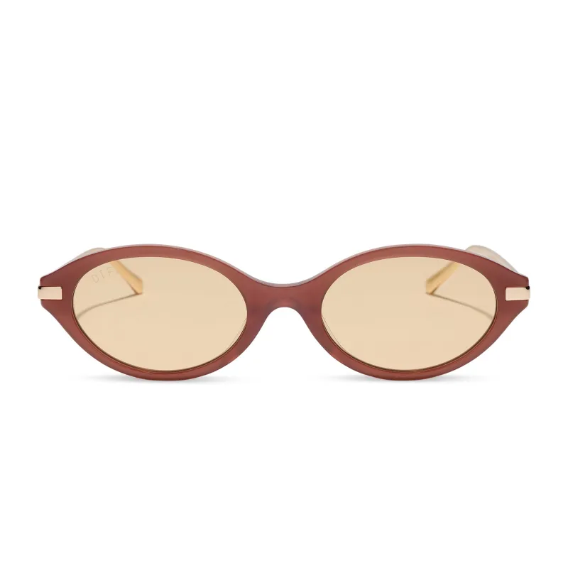 CLAUDINE - TERRACOTTA + CHAMPAGNE TINT + SUNGLASSES made by Diff Eyewear