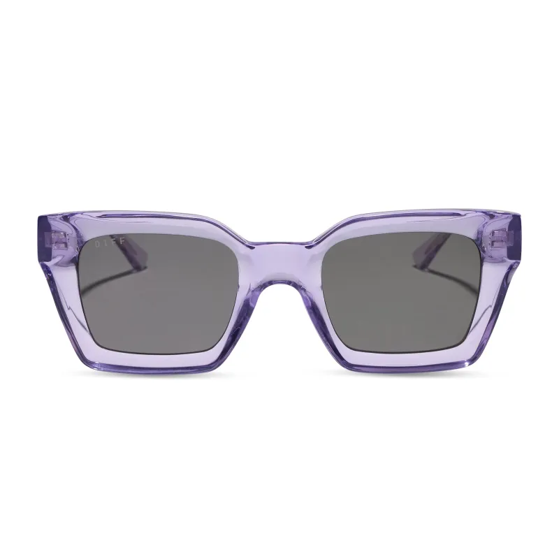 GREER - LILAC CRYSTAL + GREY + POLARIZED + SUNGLASSES made by Diff Eyewear