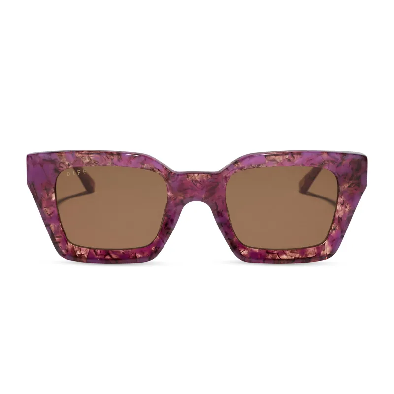 GREER - LAVENDER HAZE TORTOISE + BROWN + SUNGLASSES made by Diff Eyewear