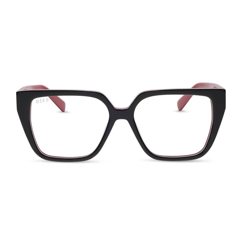 OLIVE - BLACK, WHITE & RED + GLASSES made by Diff Eyewear