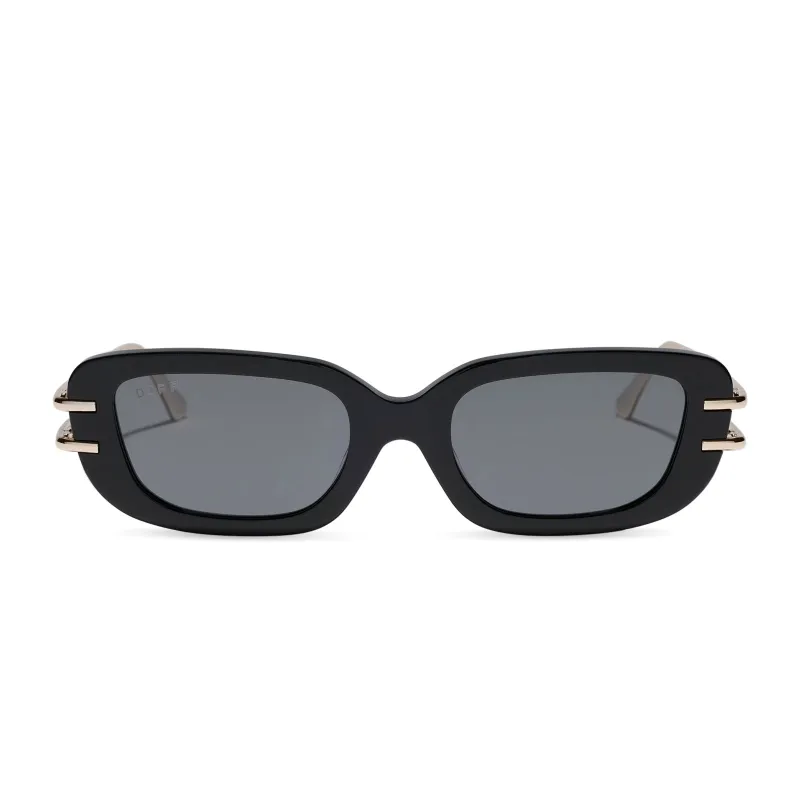SABINE - BLACK + GREY + POLARIZED + SUNGLASSES made by Diff Eyewear