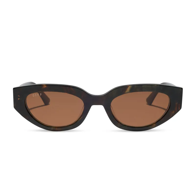 CRYSTAL - KOA TORTOISE + BROWN + SUNGLASSES made by Diff Eyewear