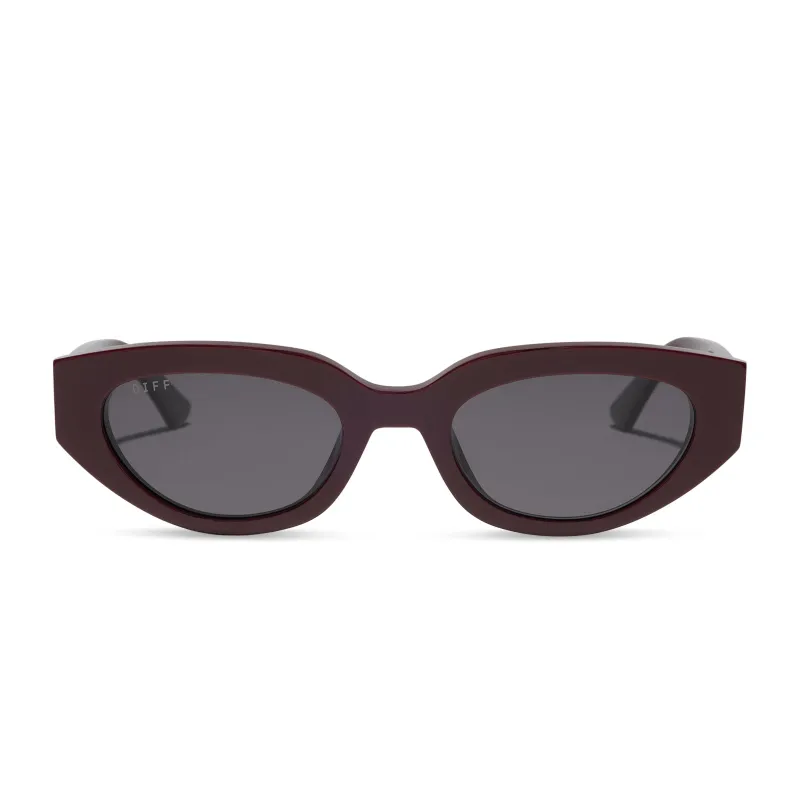 CRYSTAL - BURGUNDY + GREY GRADIENT + POLARIZED + SUNGLASSES made by Diff Eyewear