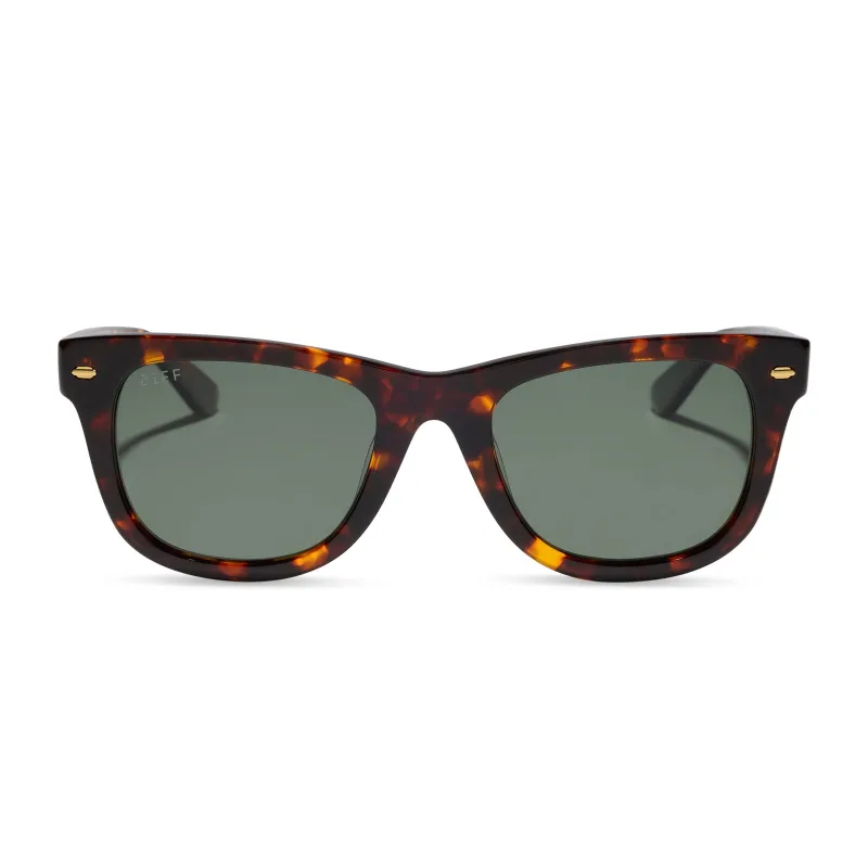 MERCER - RICH TORTOISE + G15 + POLARIZED + SUNGLASSES made by Diff Eyewear