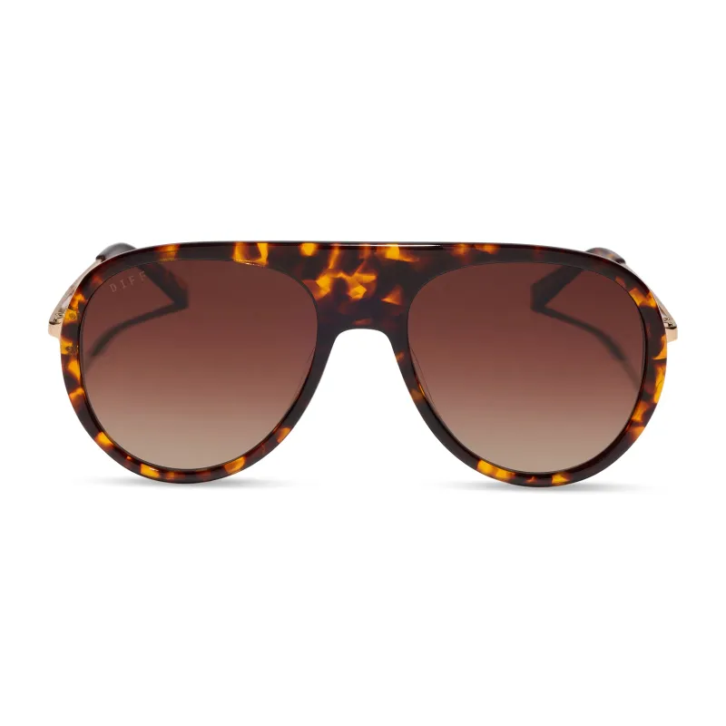 CLEO - RICH TORTOISE + BROWN GRADIENT + POLARIZED + SUNGLASSES made by Diff Eyewear
