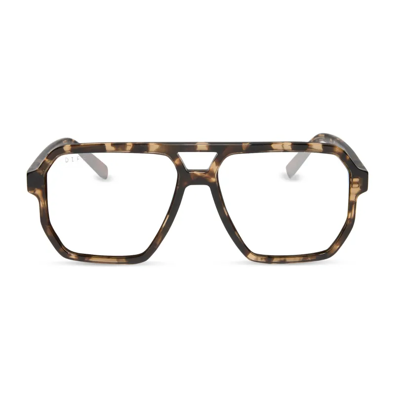 CAMERON - ESPRESSO TORTOISE + BLUE LIGHT GLASSES made by Diff Eyewear