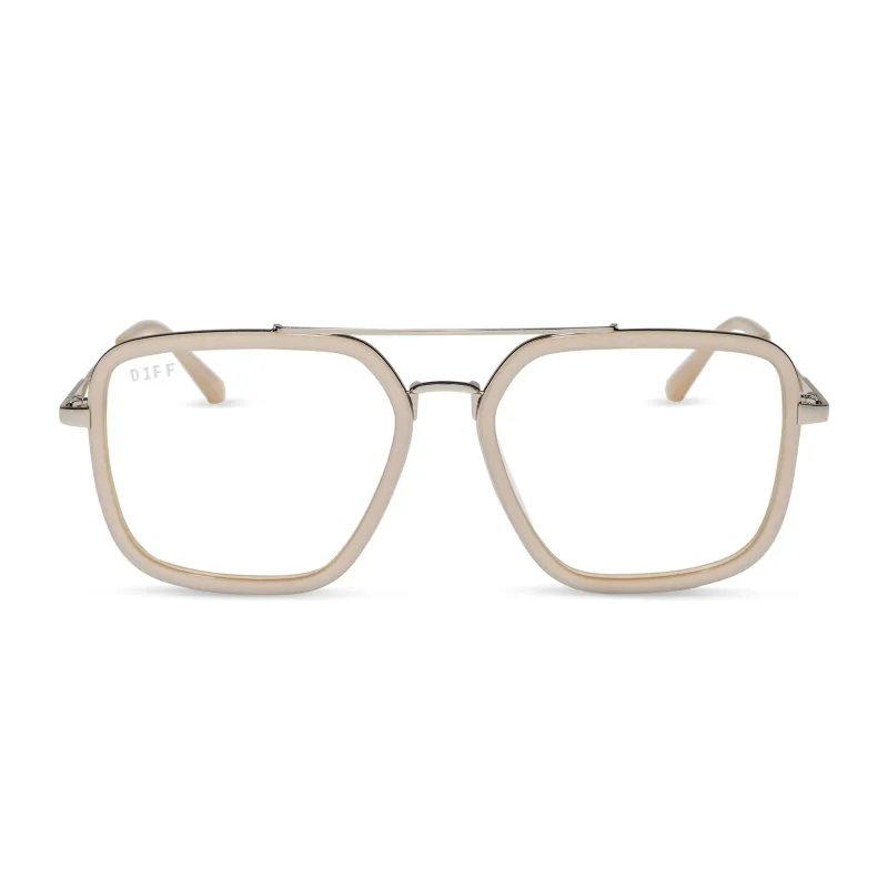JORDAN - CHAMPAGNE + SILVER + GLASSES made by Diff Eyewear