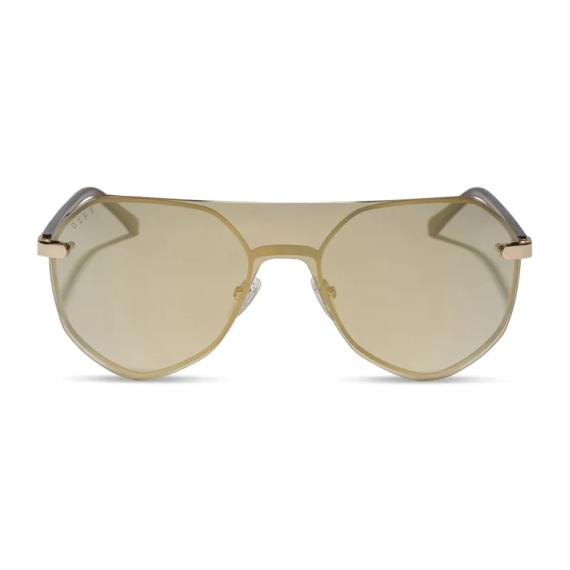 LONNIE - GOLD + CHAMPAGNE TINT W/ LIGHT GOLD FALSH + POLARIZED + SUNGLASSES made by Diff Eyewear
