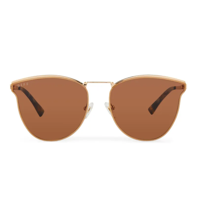 SADIE - GOLD + BROWN SUNGLASSES sold by Diff Eyewear