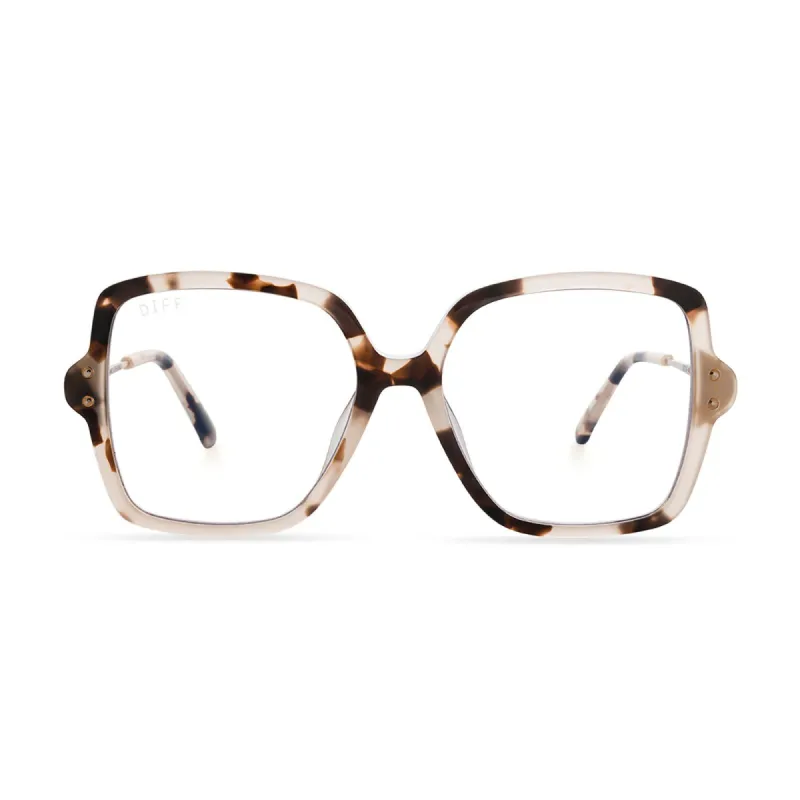 CLAIRE - CREAM TORTOISE + BLUE LIGHT TECHNOLOGY GLASSES sold by Diff Eyewear