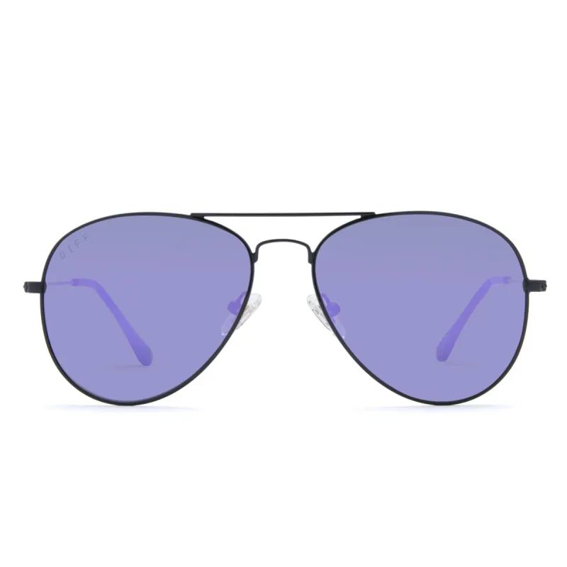 CRUZ - BLACK + PURPLE MIRROR SUNGLASSES sold by Diff Eyewear
