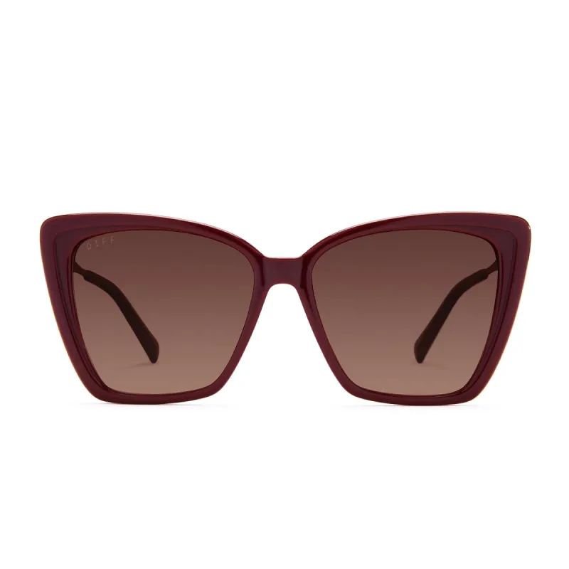 BECKY II - CLARET + WINE GRADIENT POLARIZED SUNGLASSES sold by Diff Eyewear