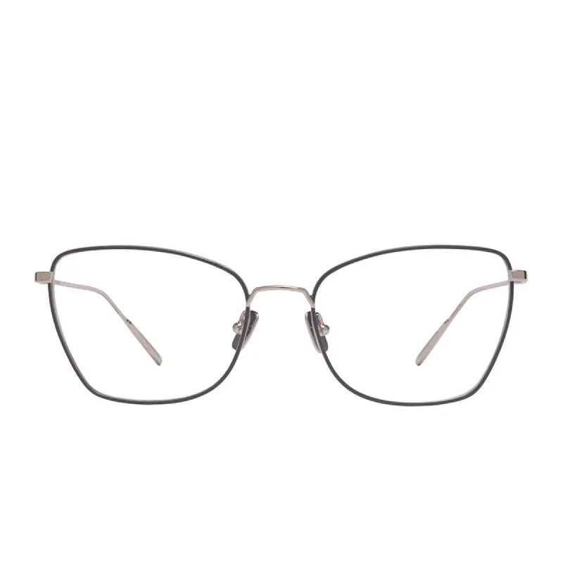 CHARLOTTE - SILVER MATTE DARK GREY + BLUE LIGHT TECHNOLOGY CLEAR sold by Diff Eyewear