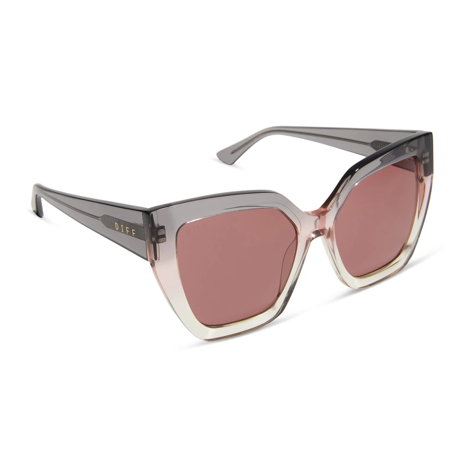 BLAIRE - SMOKE ROSE CRYSTAL OMBRE + MAUVE + POLARIZED SUNGLASSES sold by Diff Eyewear product image thumbnail 2