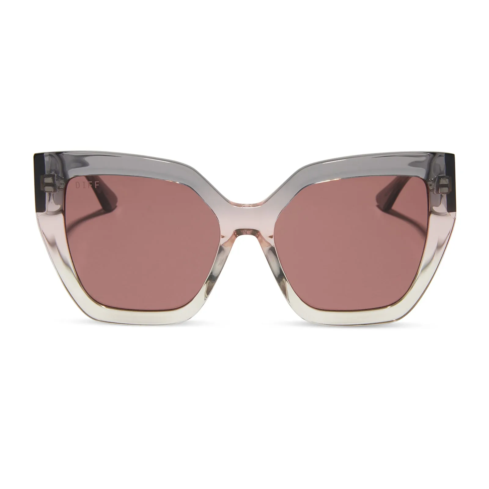 BLAIRE - SMOKE ROSE CRYSTAL OMBRE + MAUVE + POLARIZED SUNGLASSES sold by Diff Eyewear