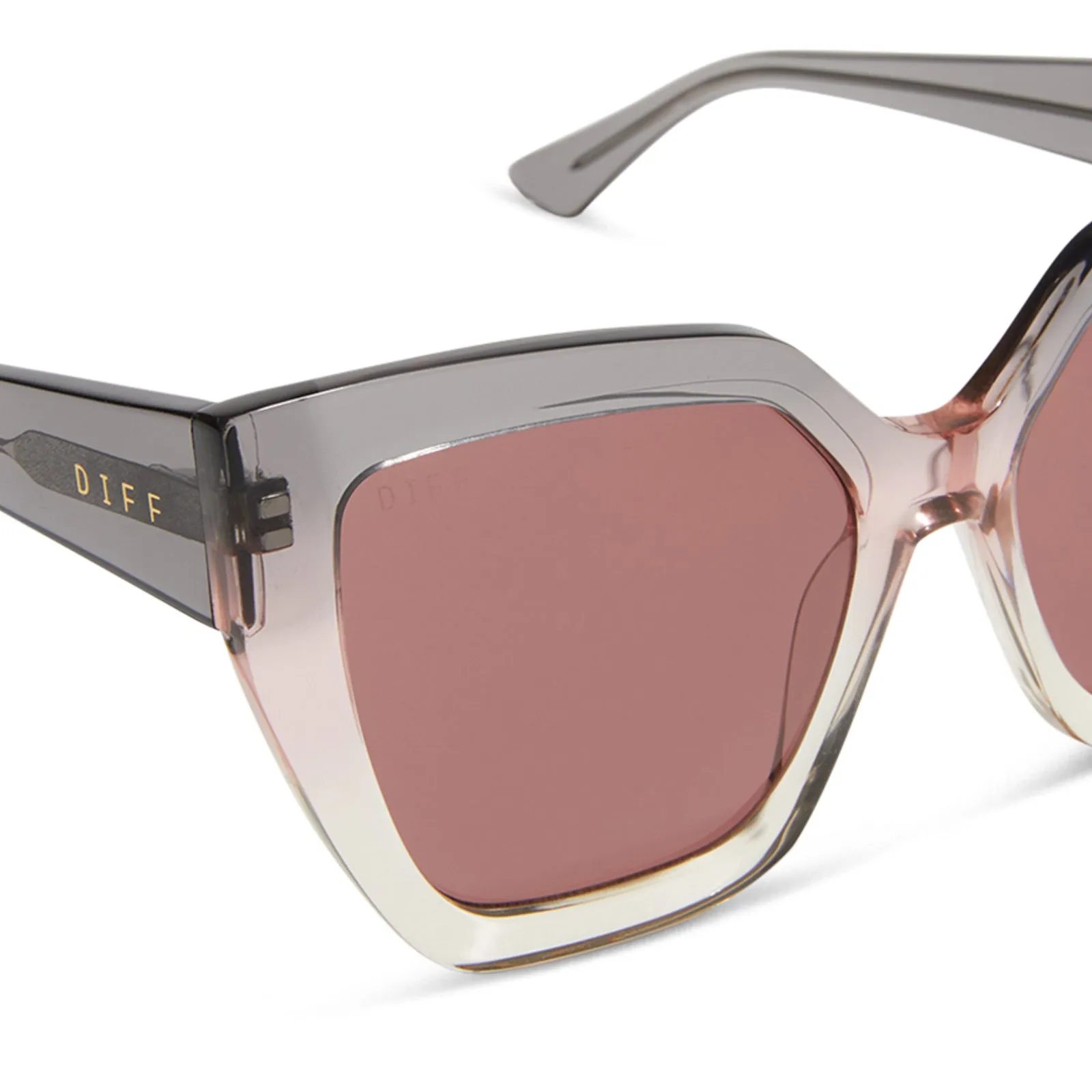 BLAIRE - SMOKE ROSE CRYSTAL OMBRE + MAUVE + POLARIZED SUNGLASSES sold by Diff Eyewear product image thumbnail 4