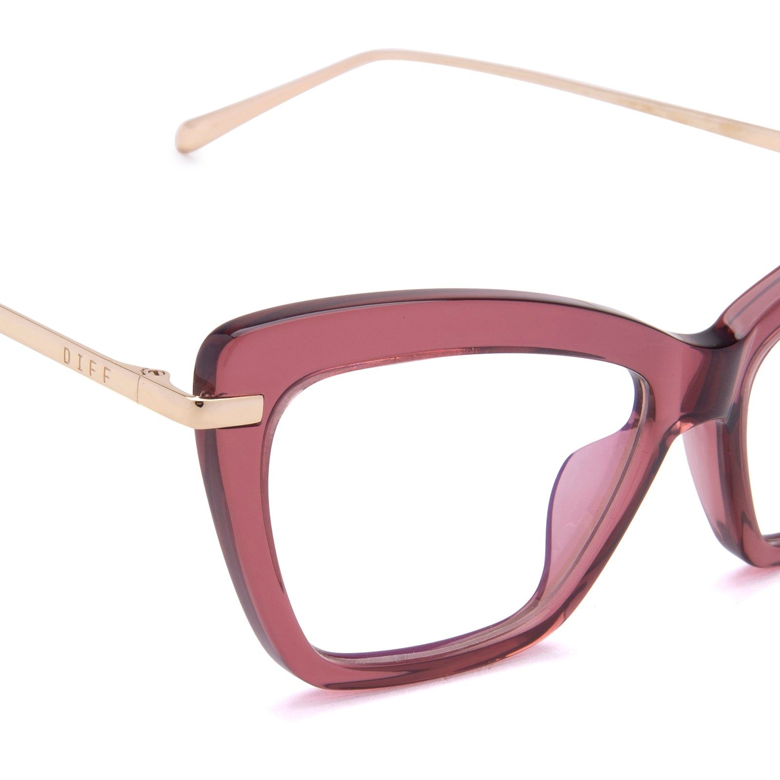 MILA - MULBERRY + CLEAR GLASSES sold by Diff Eyewear product image thumbnail 3