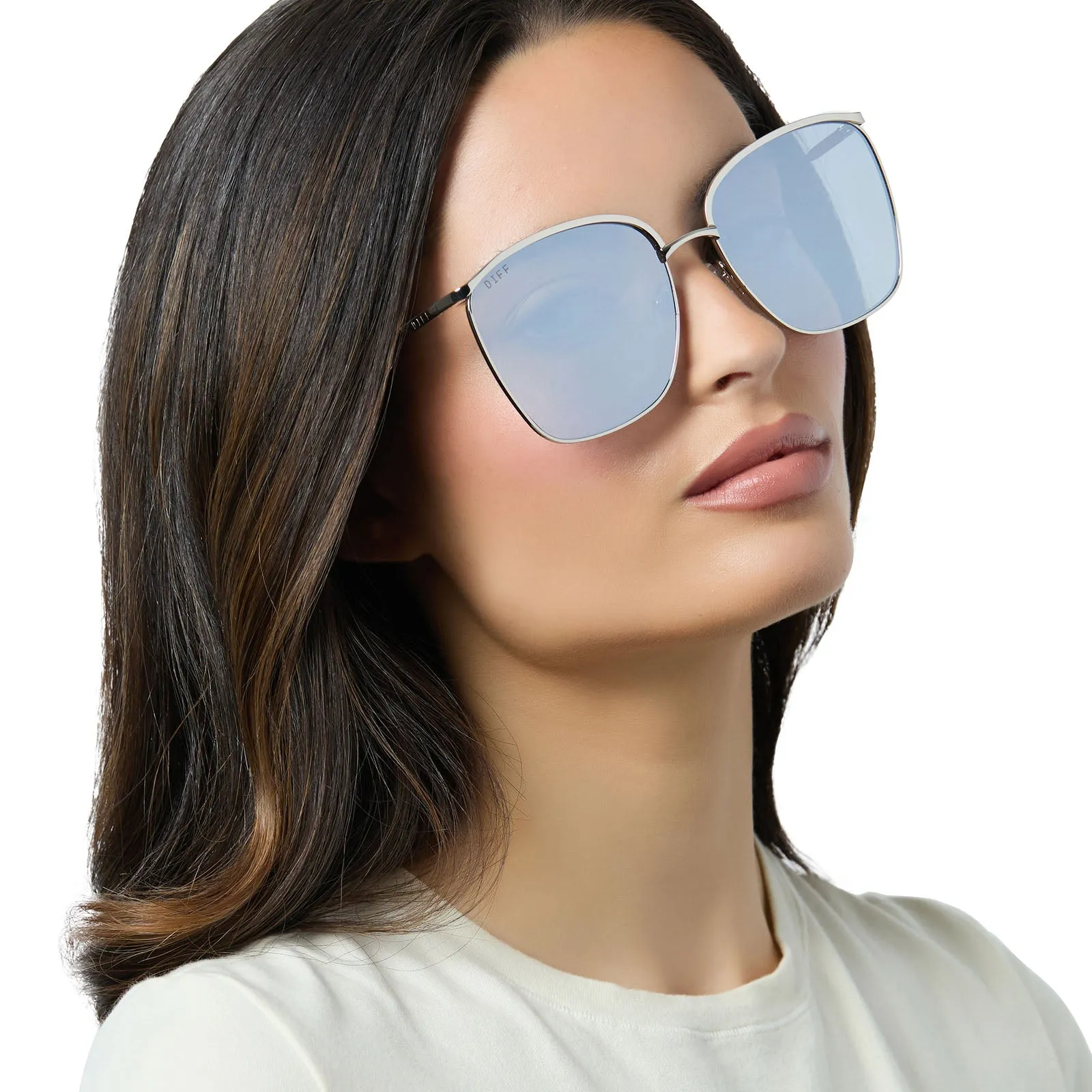 VITTORIA - SILVER + SILVER MIRROR SUNGLASSES sold by Diff Eyewear product image thumbnail 5