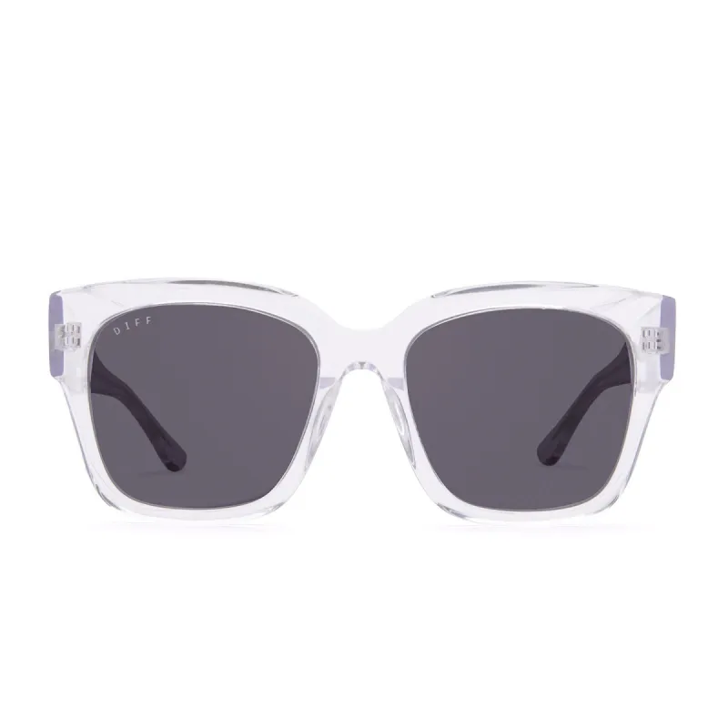 BELLA II - CLEAR CRYSTAL + GREY MIRROR SUNGLASSES sold by Diff Eyewear