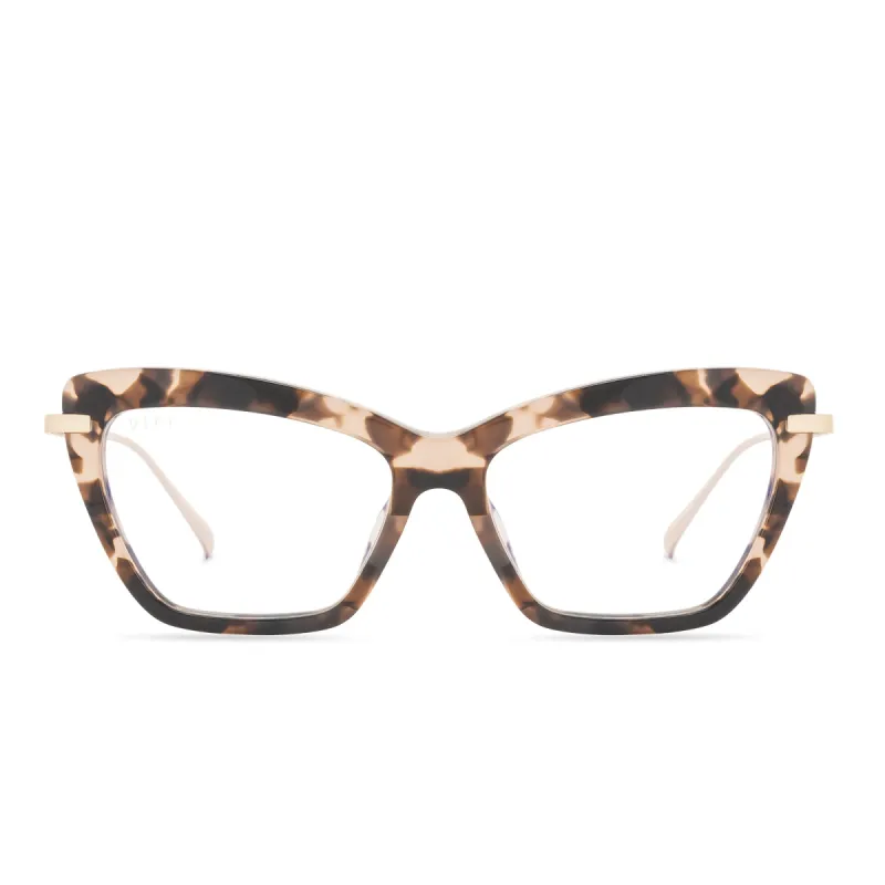 MILA - HIMALAYAN TORTOISE + CLEAR GLASSES sold by Diff Eyewear