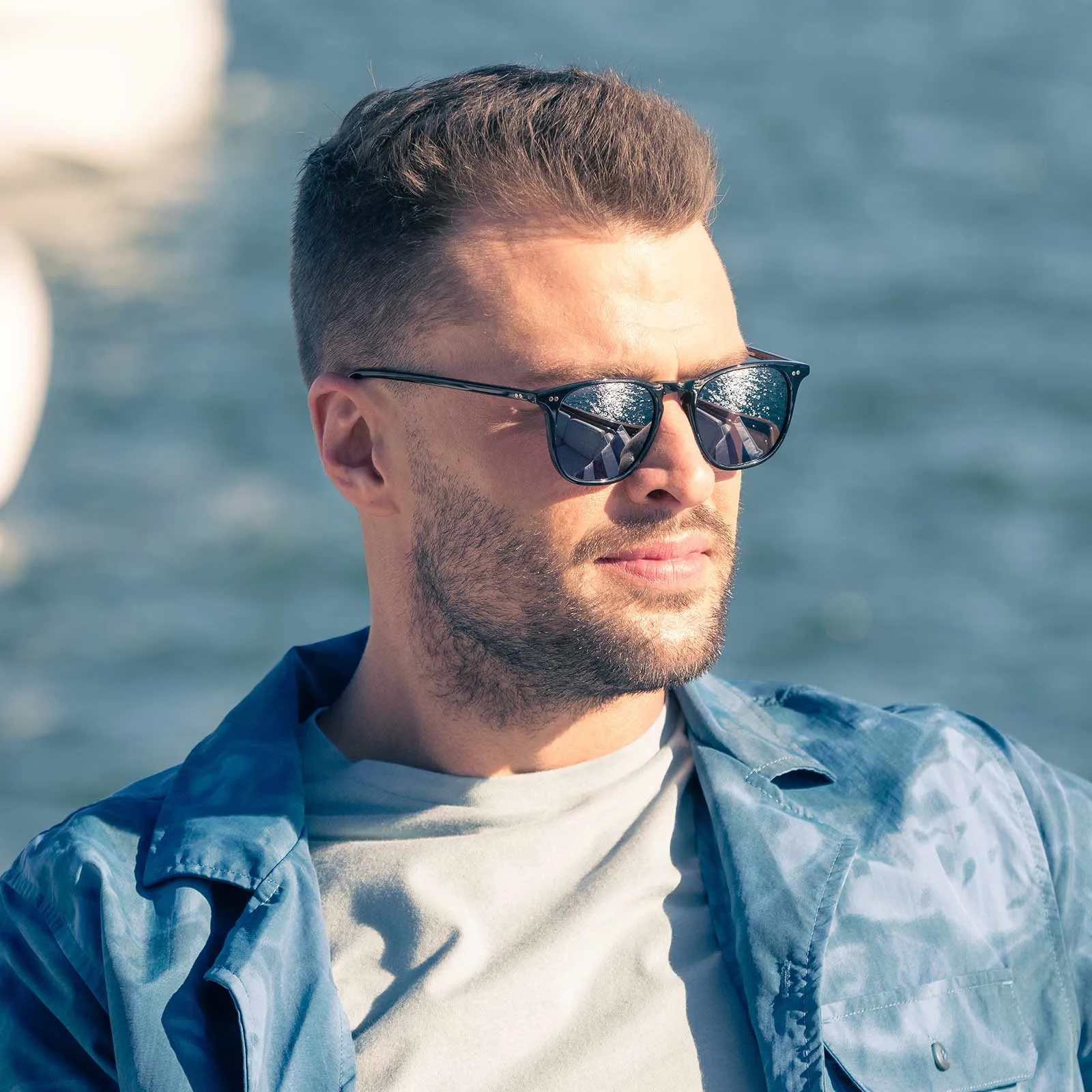 MAXWELL - BLACK + GREY MIRROR + POLARIZED SUNGLASSES sold by Diff Eyewear product image thumbnail 5