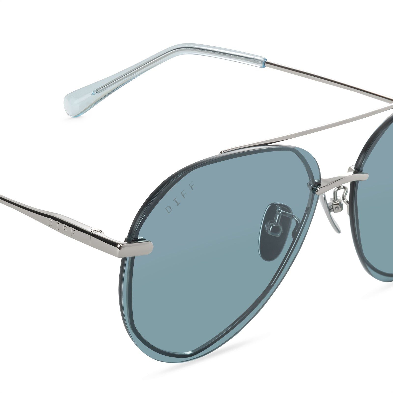 LENOX - SILVER + AQUA SEA MIRROR SUNGLASSES sold by Diff Eyewear product image thumbnail 3