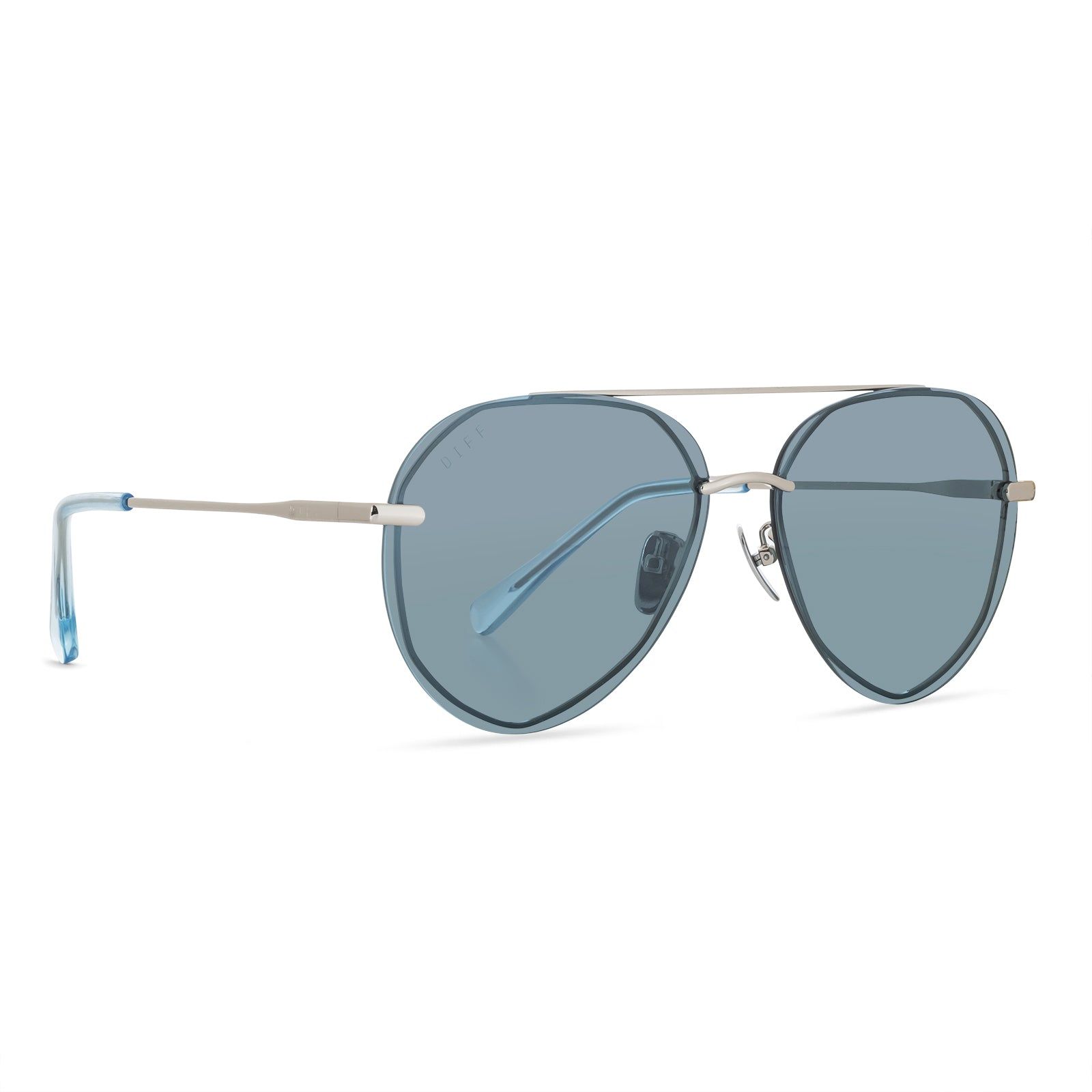 LENOX - SILVER + AQUA SEA MIRROR SUNGLASSES sold by Diff Eyewear product image thumbnail 2