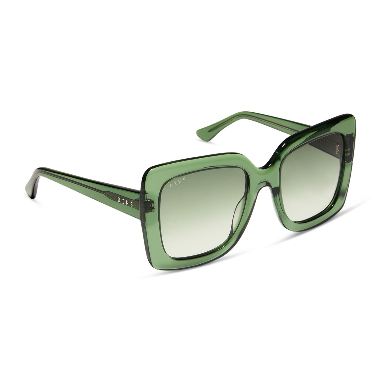 VANESSA - SAGE CRYSTAL + OLIVE GRADIENT SUNGLASSES sold by Diff Eyewear product image thumbnail 2