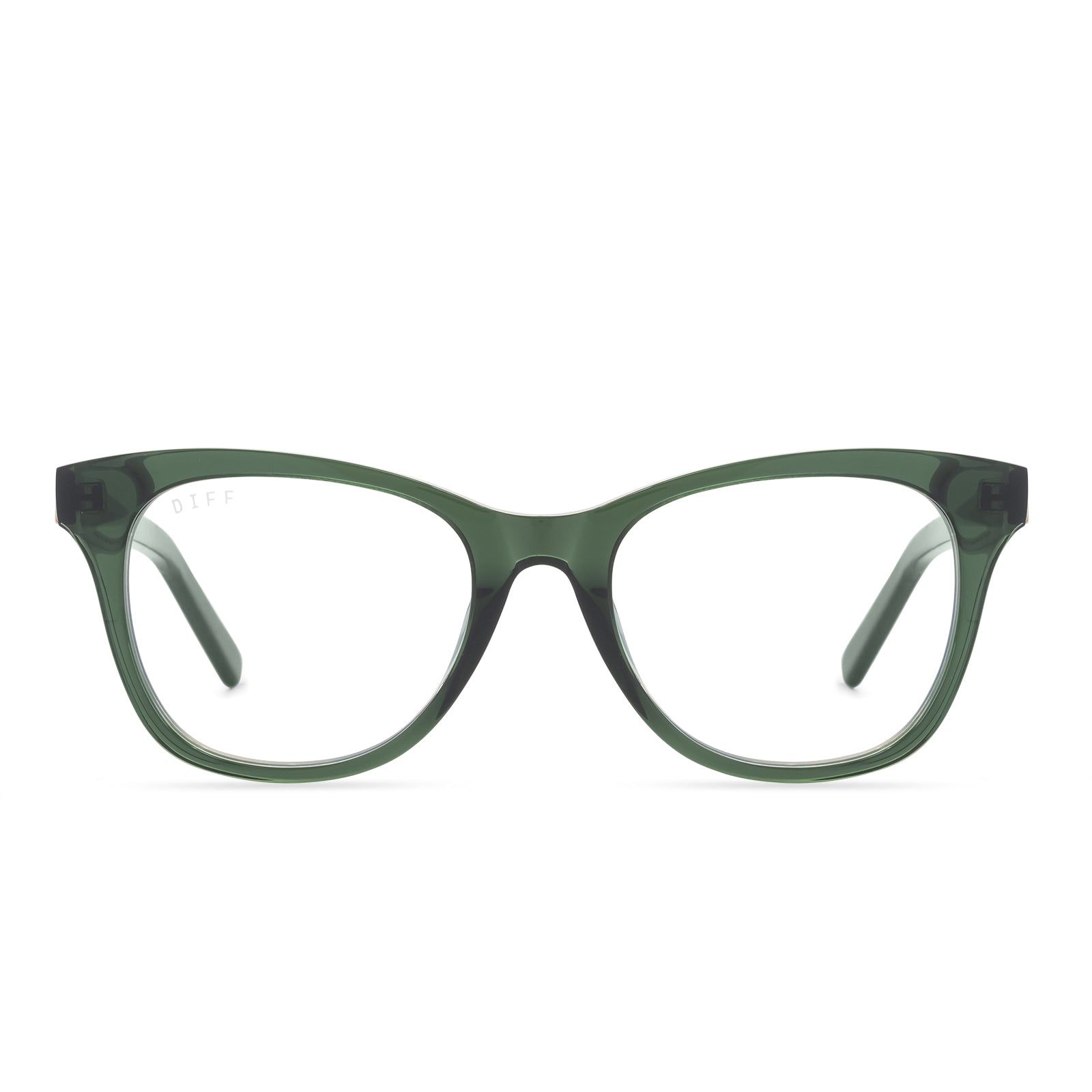 CARINA - SEA GRASS + CLEAR GLASSES sold by Diff Eyewear