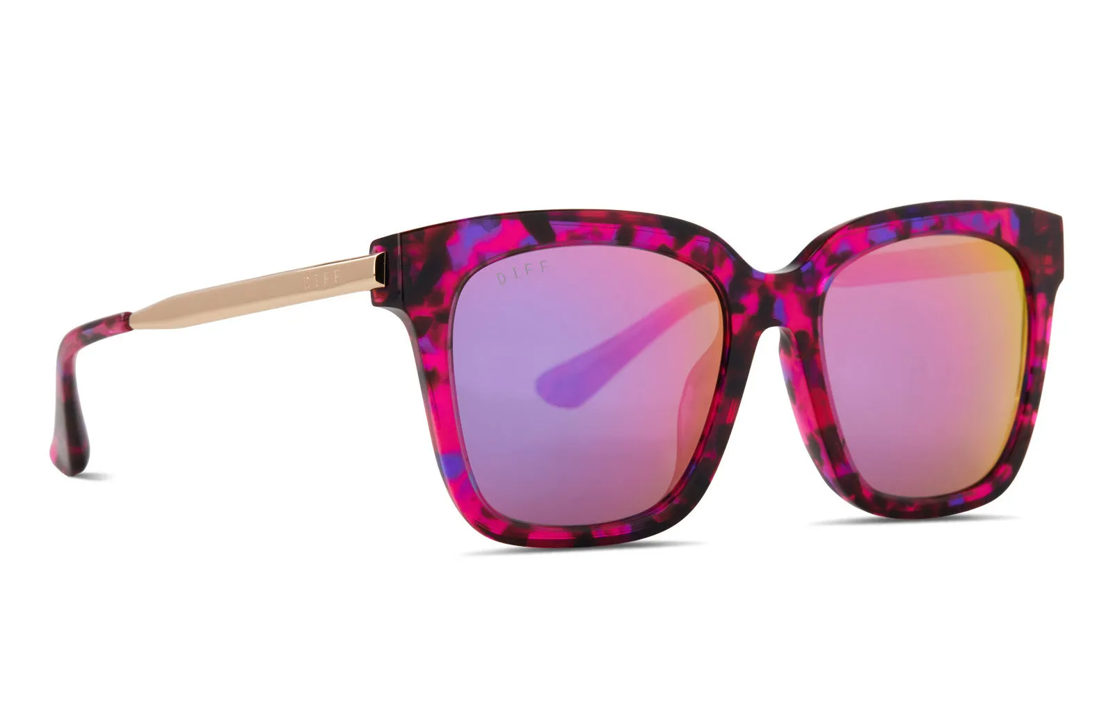 BELLA - PINK RUSH TORTOISE + PINK RUSH MIRROR SUNGLASSES sold by Diff Eyewear product image thumbnail 2