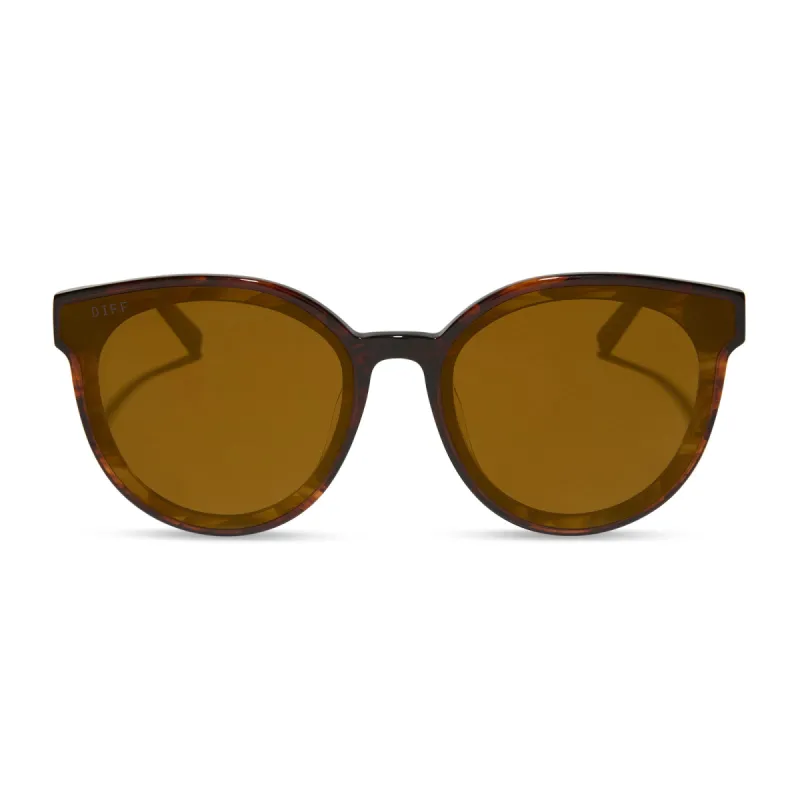 GEMMA - SEQUOIA TORTOISE + BROWN GOLD FLASH SUNGLASSES sold by Diff Eyewear