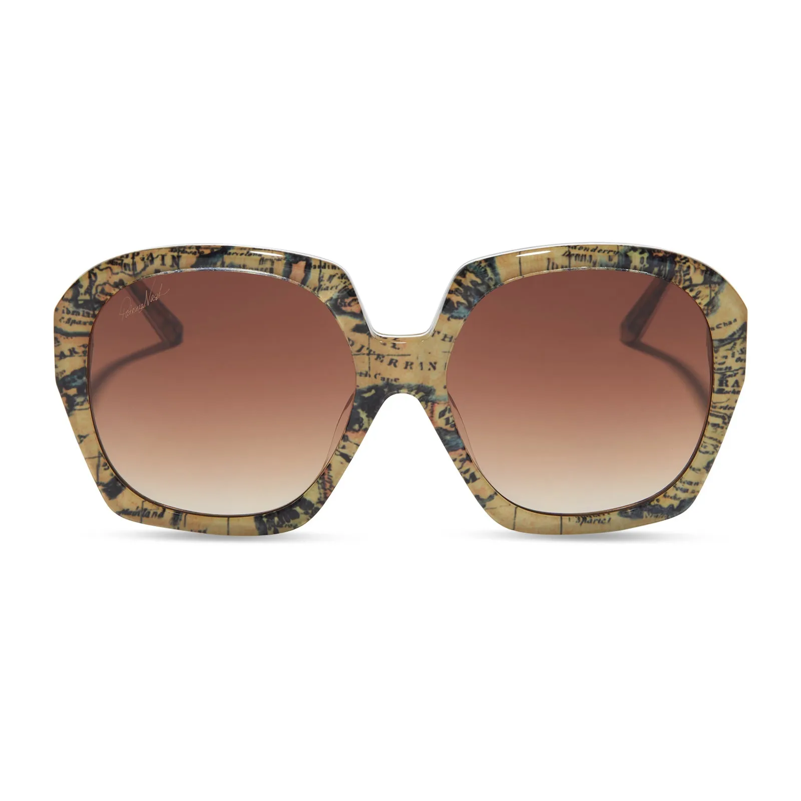 PATRICIA NASH - SUZANNE + EUROPEAN MAP + BROWN GRADIENT SUNGLASSES sold by Diff Eyewear